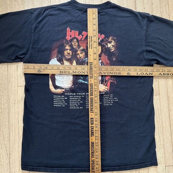 Y2K ACDC Black Ice Shirt Mens Large Black 2008 2009 Tour Band Rock Graphic Tee - Picture 5 of 8